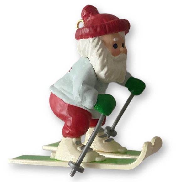 Hallmark, Keepsake Snowplow Santa, Vintage 1989, Skiing Santa Claus Ornament - Picture 3 of 11